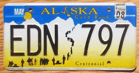 2008 Alaska Gold Rush Centennial vg | Automobile License Plate Store ...