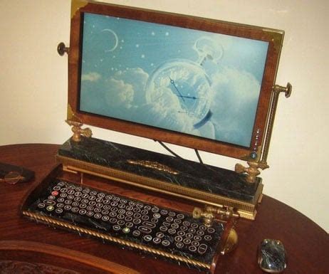 Steampunk Monitor and Keyboard