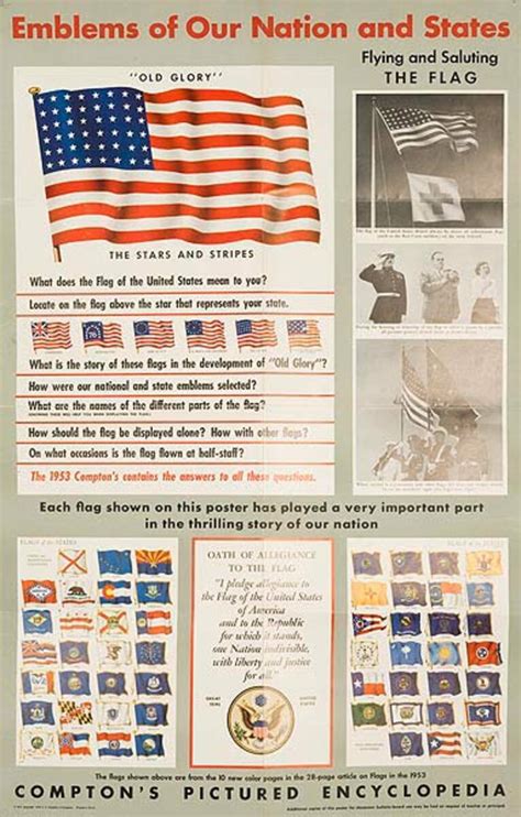 Emblems of Our Nation and State Original American Citizenship Poster | David Pollack Vintage Posters