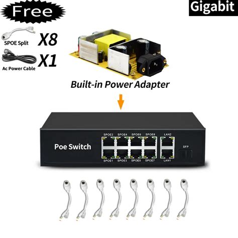 10 port Gigabit PoE Switch with 10/100/1000Mbps transmission rate/Ethernet switch for Cameras/AP ...