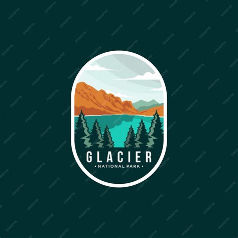 Premium Vector | Glacier national park emblem patch logo illustration ...