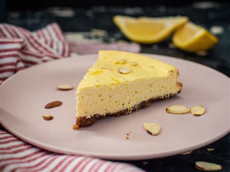 Lemon Ricotta Cheesecake with Almond Cookie Crust