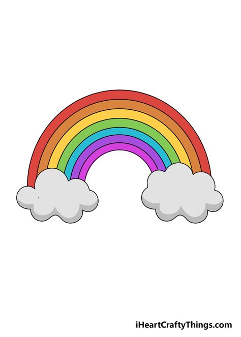 Rainbow Drawing - How To Draw A Rainbow Step By Step