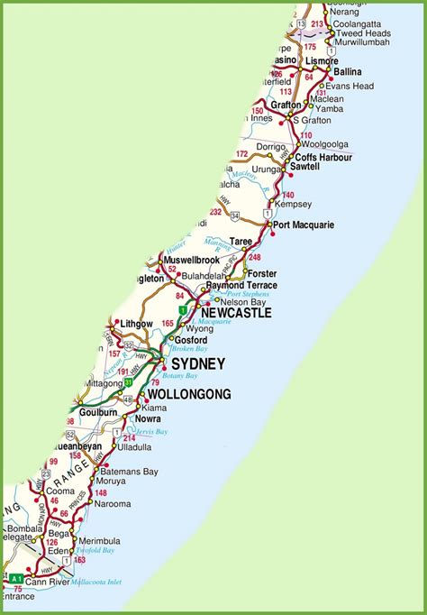 New South Wales coast map - Ontheworldmap.com