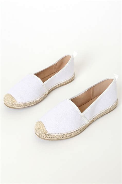 Cute White Flats - White Espadrilles - Slip-On Espadrilles - Lulus