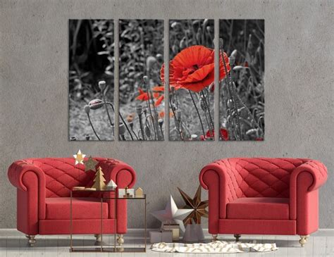 Red Poppy Canvas Red Poppy Print Red Poppy Poster Red Poppy | Etsy