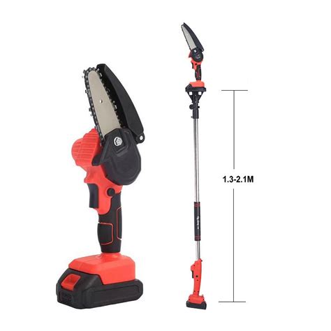 Telescopic Extension Pole with Mini Cordless Chainsaw Long Reach Pole Saw - Pole Chainsaw and ...