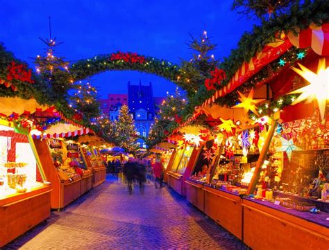 Leipzig Christmas Market in the Evening Stock Photo - Image of tree, color: 173627132