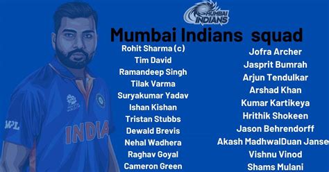 Mumbai Indians team 2023, MI players' salary, matches, auction, and squad