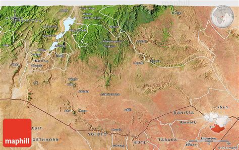 Satellite 3D Map of Borena