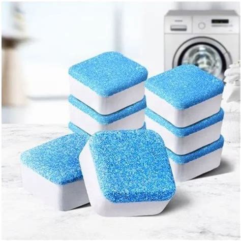 Blue and White Washing Machine Cleaning Tablet, Size: 11.5 X 11.5 X 5 ...