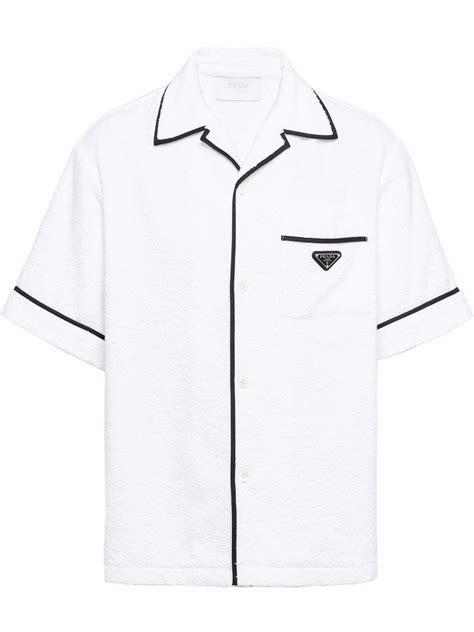 Prada logo-plaque short-sleeve Shirt - Farfetch