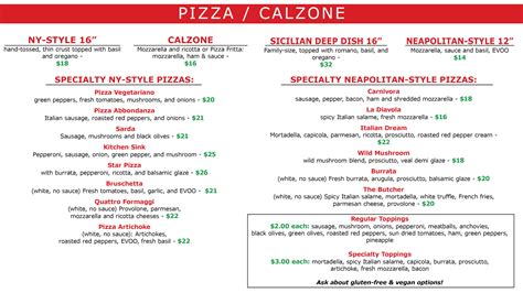 Full Menu - Italian Deli and Market