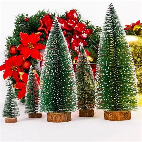 choinka sztuczna Mini Christmas Tree DIY Decor Artificial Snowflakes Tree Party Ornaments Xmas ...