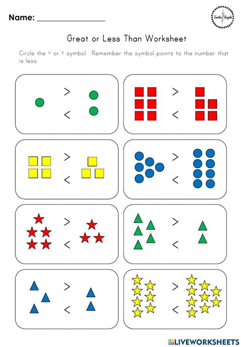 Greater Than, Less Than activity | Live Worksheets - Worksheets Library