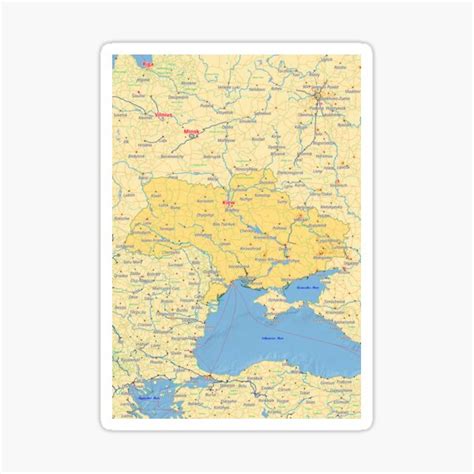 "Ukraine map with cities roads rivers lakes" Sticker for Sale by world ...