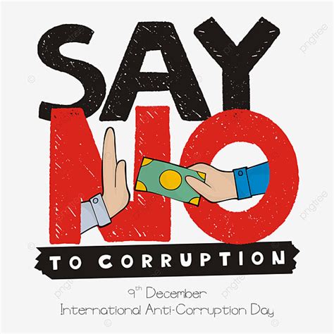 Say No Corruption PNG Picture, Say No To Corruption With Hand Refuse Money Clip Art, Corruption ...