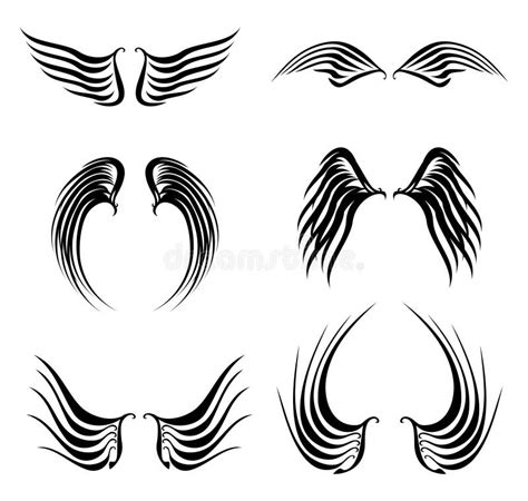 Black Tattoo wings set stock vector. Illustration of wing - 76538622