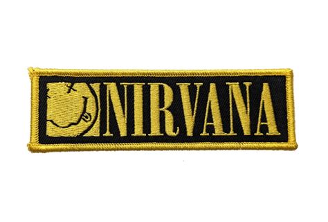 Nirvana - Rectangular Logo & Happy Face Woven Patch