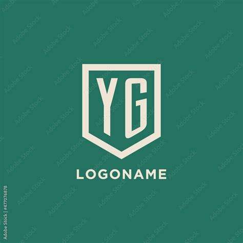 YG initial logo monogram shield geometric shape design Stock Vector ...