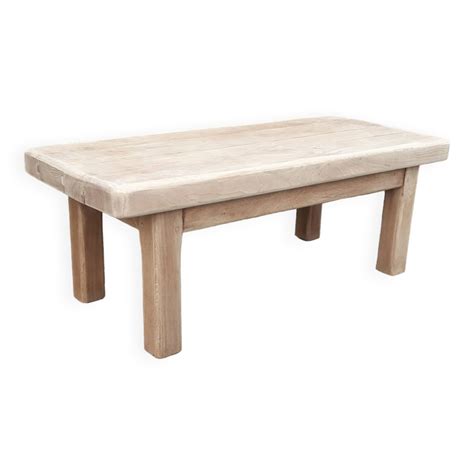 Solid oak coffee table, raw wood | Selency
