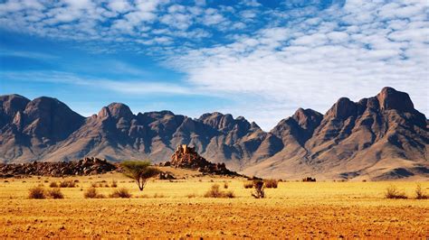 nature, Landscape, Mountain, Clouds, Namibia, Africa, Desert, Rock, Trees, Stones, Plants ...