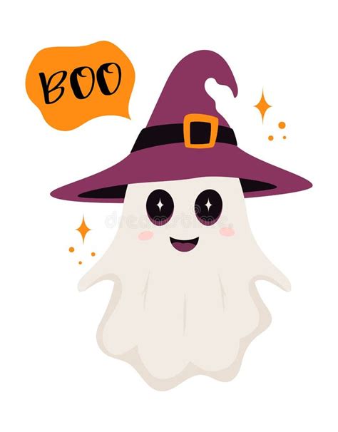 Cute Ghost Monster. Happy Halloween Stock Vector - Illustration of ...