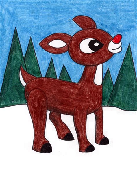 Draw Rudolph the Red Nosed Reindeer | Art Projects for Kids | Bloglovin’