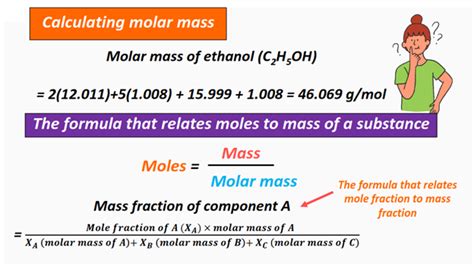 Mole fraction to Mass fraction, Converting, Formulas, Units, Examples