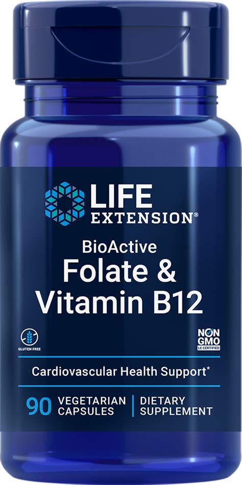 BioActive Folate & Vitamin B12, 90 vegetarian capsules - Life Extension