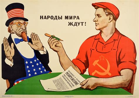 Govorkov - Original Vintage Cold War Poster Disarmament Agreement USA USSR Propaganda Art For ...