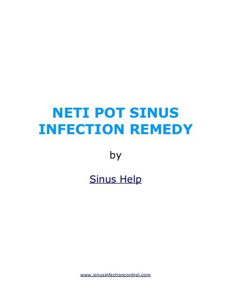 Neti Pot Sinus Infection Remedy