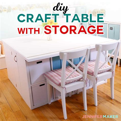 DIY Craft Table with Storage - My IKEA Hack! - Jennifer Maker