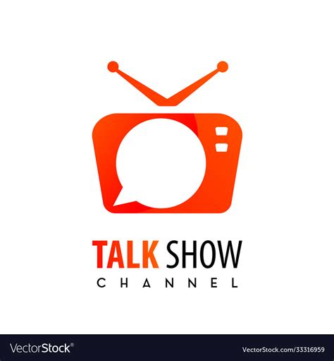 Talk show channel tv logo Royalty Free Vector Image