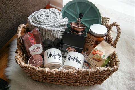 A perfect gift for newlyweds or any couple. (Housewarming gift too!) A cozy morning gift basket ...