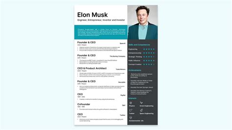 Free Elon Musk Resume Template PowerPoint & Google Slides