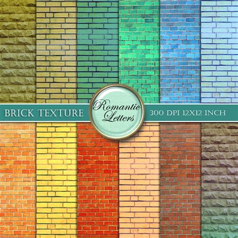 Brick Texture Digital Paper Pack Digital Scrapbook Background | Etsy