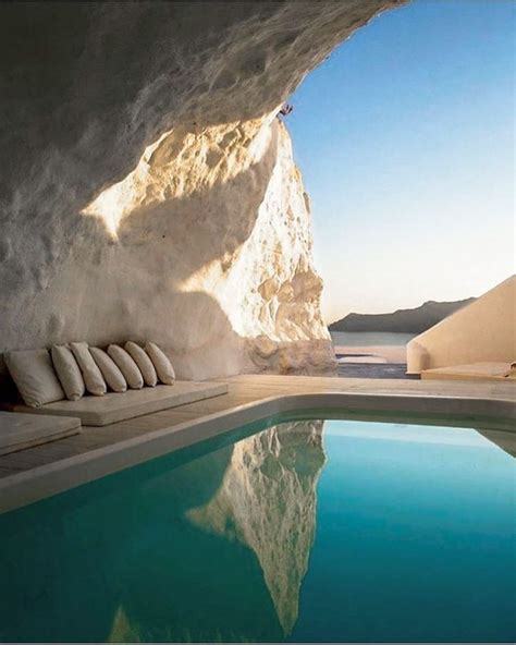 INTERIORGLOBE on Instagram: “Cave swimming pool of Katikies Hotel, a 5-star resort in Santorini ...