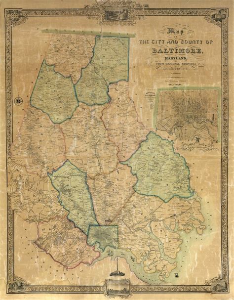 The first printed map of Baltimore County - Rare & Antique Maps