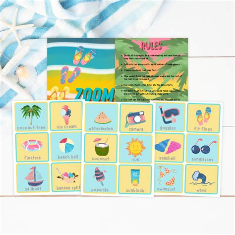 Zoom Summer Charades – Printables and More Club