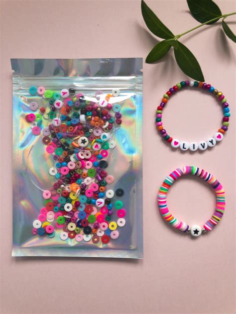 Kids Bracelet Making Kit Personalized Beaded Jewelry DIY Girls Heishi Bead Name Bracelet Make ...