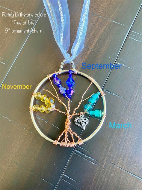 Family Birthstone Tree of Life Christmas Ornament Birthstone | Etsy