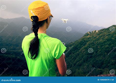 Flying Drone Taking Photo of the Great Wall Stock Image - Image of ...