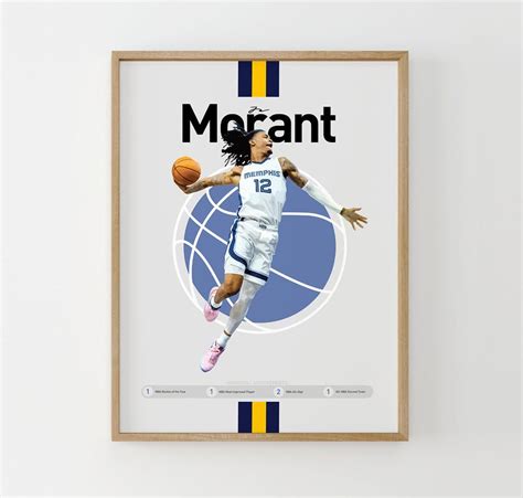 Ja Morant Print, Ja Morant Poster, Morant Art, Ja Morant Grizzlies ...