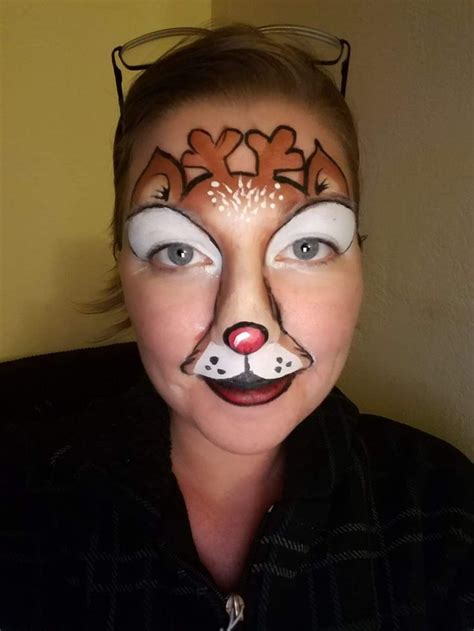 Reindeer face painting | Christmas face painting, Reindeer face paint, Face painting designs