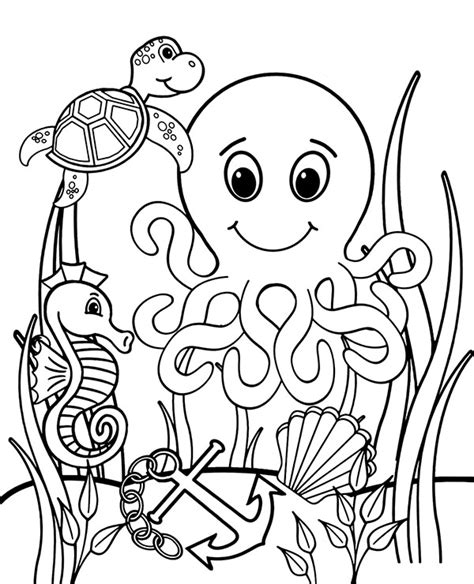 Pin on Sea Animals | FREE Coloring Pages for felt pattern ideas