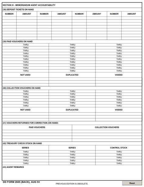 DD Form 2665 – Daily Agent Accountability Summary - DD Forms