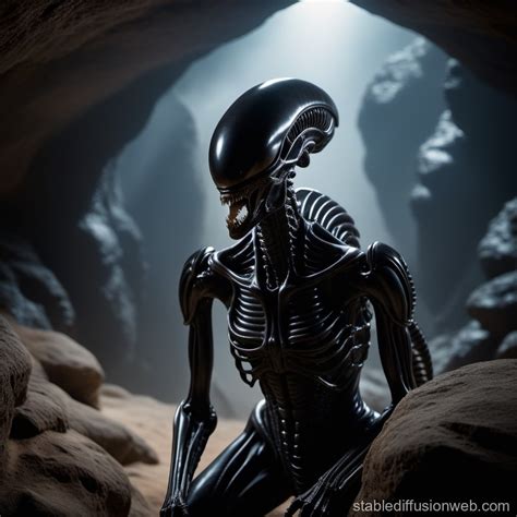 Xenomorph Fossil: Giger, Sorayama, Beksiński Fusion | Stable Diffusion ...