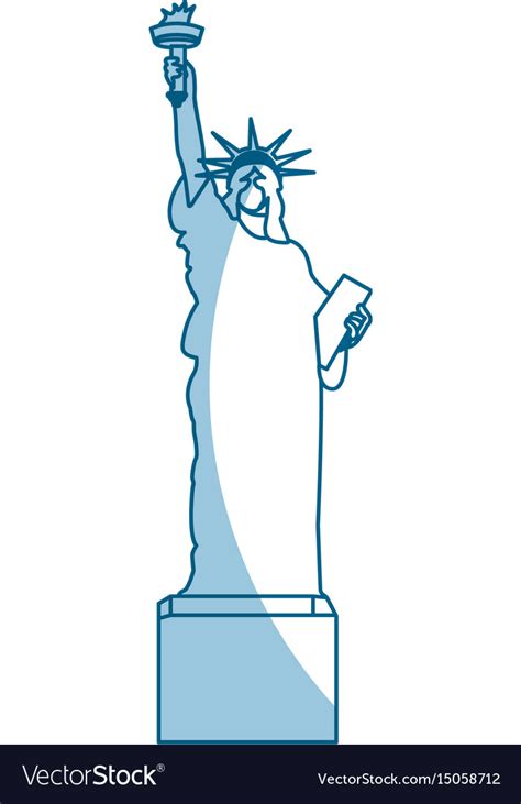 Shadow statue of liberty cartoon Royalty Free Vector Image