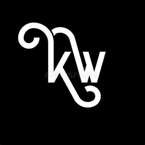 KW Letter Logo Design on Black Background. KW Creative Initials Letter Logo Concept. Kw Letter ...